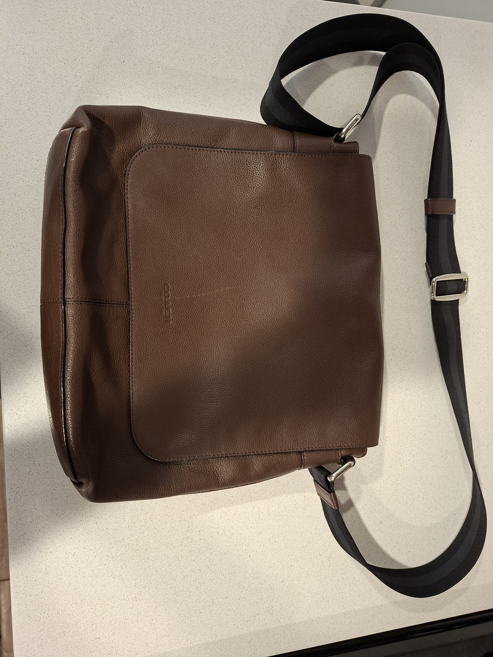 COACH Men's Brown Leather Messenger Bag